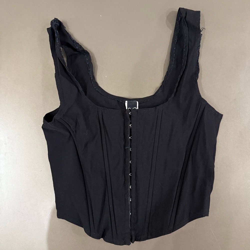 Windsor Black Bustier Corset Top - Size Large